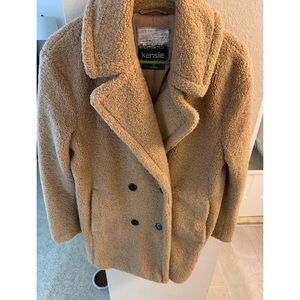 Kensie Size Small Double Breasted Teddy Bear Coat